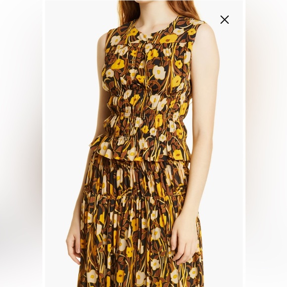 Rebecca Taylor Daphne Fleur Mesh Sleeveless Top sz XS - Picture 6 of 11